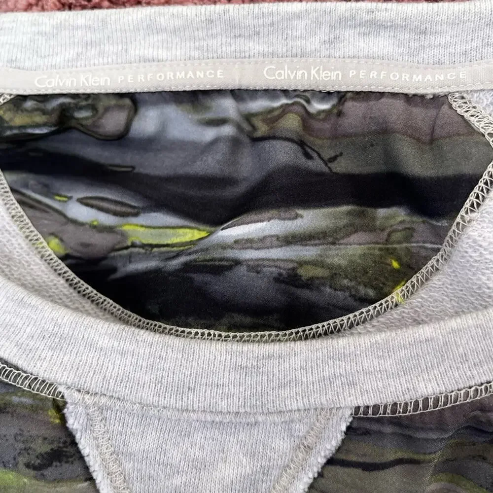 Calvin Klein Performance Grey and Green Sweatshirt, Size M
